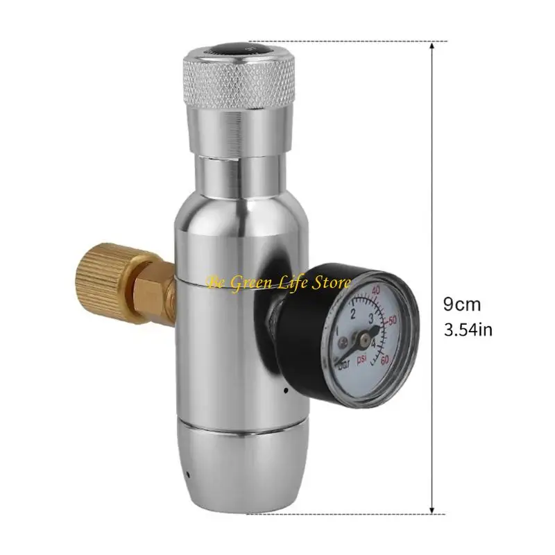 منظم غاز ثاني أكسيد الكربون M7DF 3/8 بوصة 0-60PSI مع منظم غاز البناء المعدني مناسب لعشاق تخمير المنزل الحاضرين