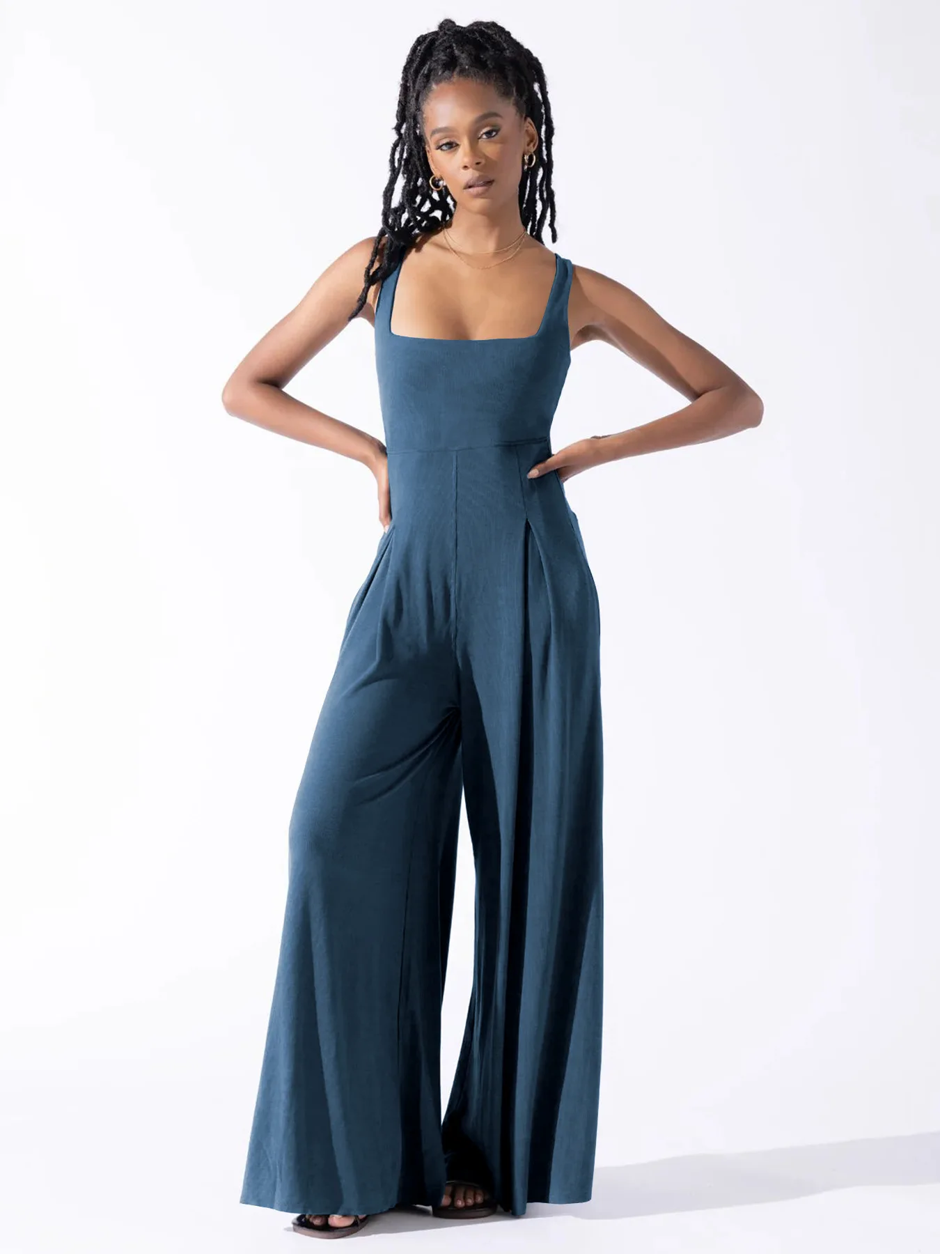 casual knitted sexy suspender wide leg jumpsuit  women  monos mujer elegance