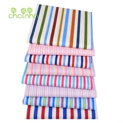 Chainho,Printed Twill Weave Cotton Fabric,Patchwork Cloth,DIY Sewing Quilting Material,Stripes Series,3 Specification,CC378