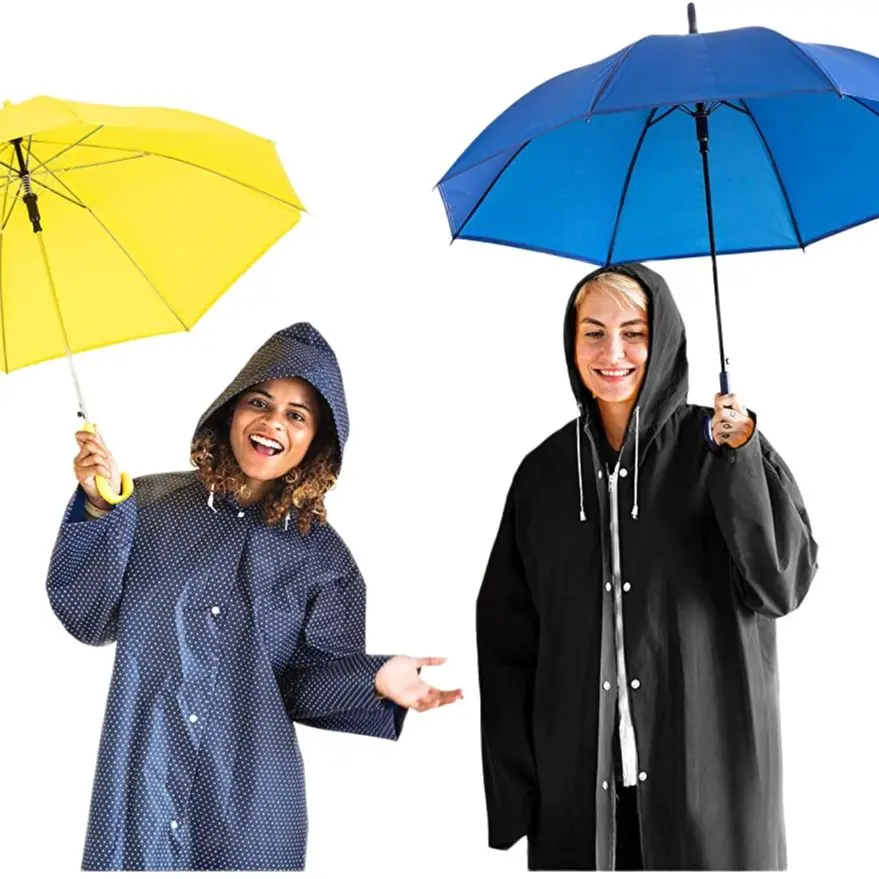 EVA Waterproof Rainwear Suit Essential for Outdoor Women Men Black Unisex Raincoat Thickened Water-proof Rain Coat Adults Child