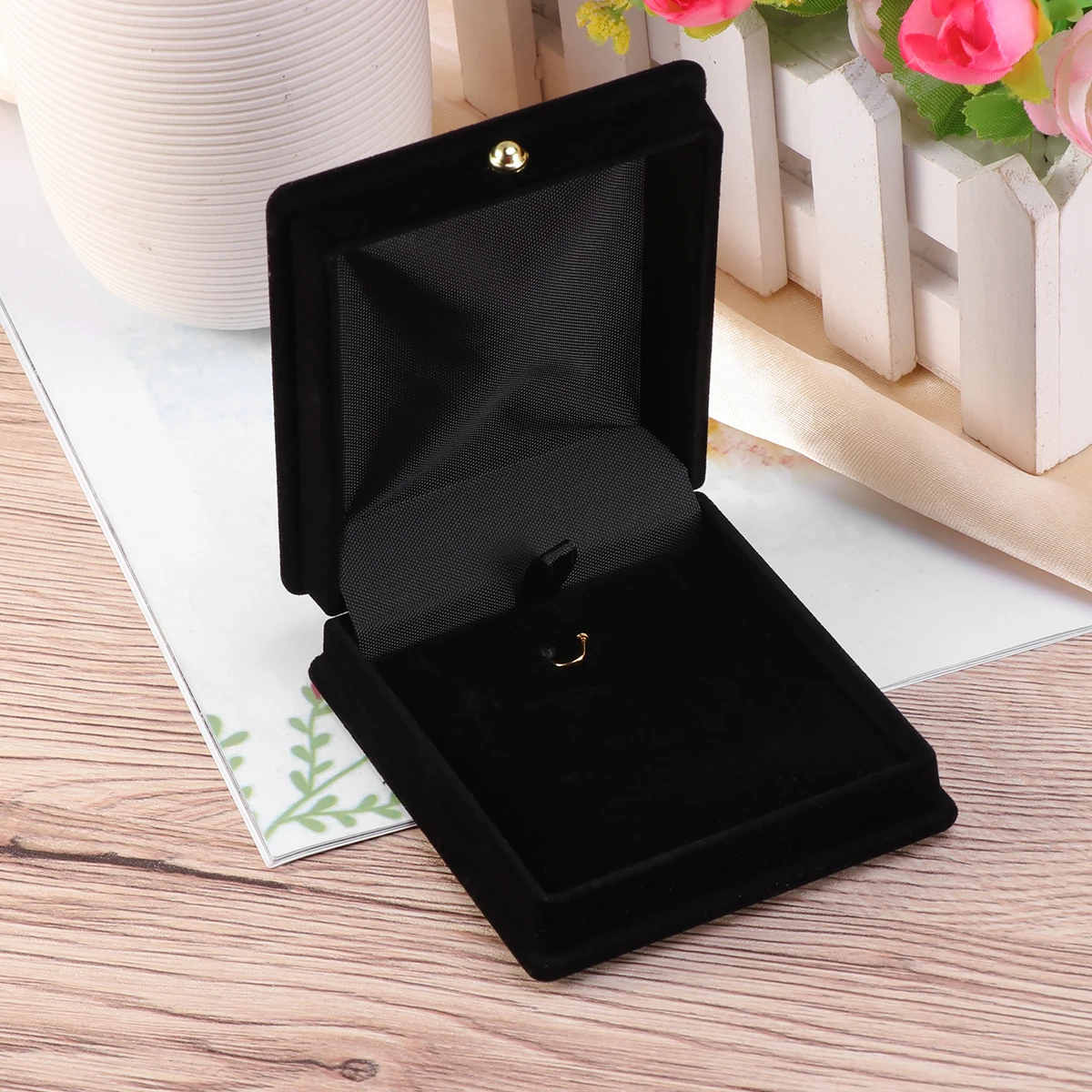 

Flocking Necklace Bracelet Watch Earrings Jewelry Storage Organizer Gift Box For Women Men Birthday Wedding Anniversary