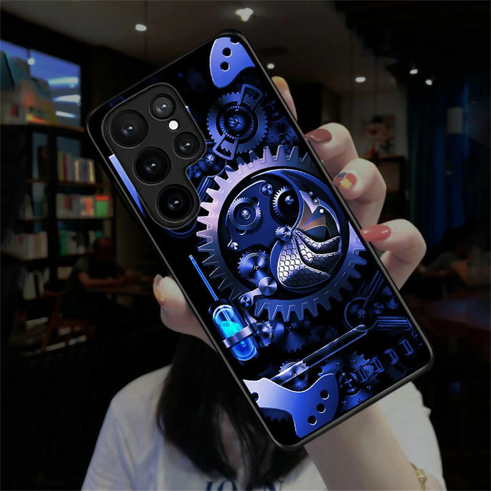

Blue Circuit Board Pattern Sound Control LED Flash Cases Luminous Glass Cover For iPhone 16 E 15 14 13 12 11 Pro Max XR Plus