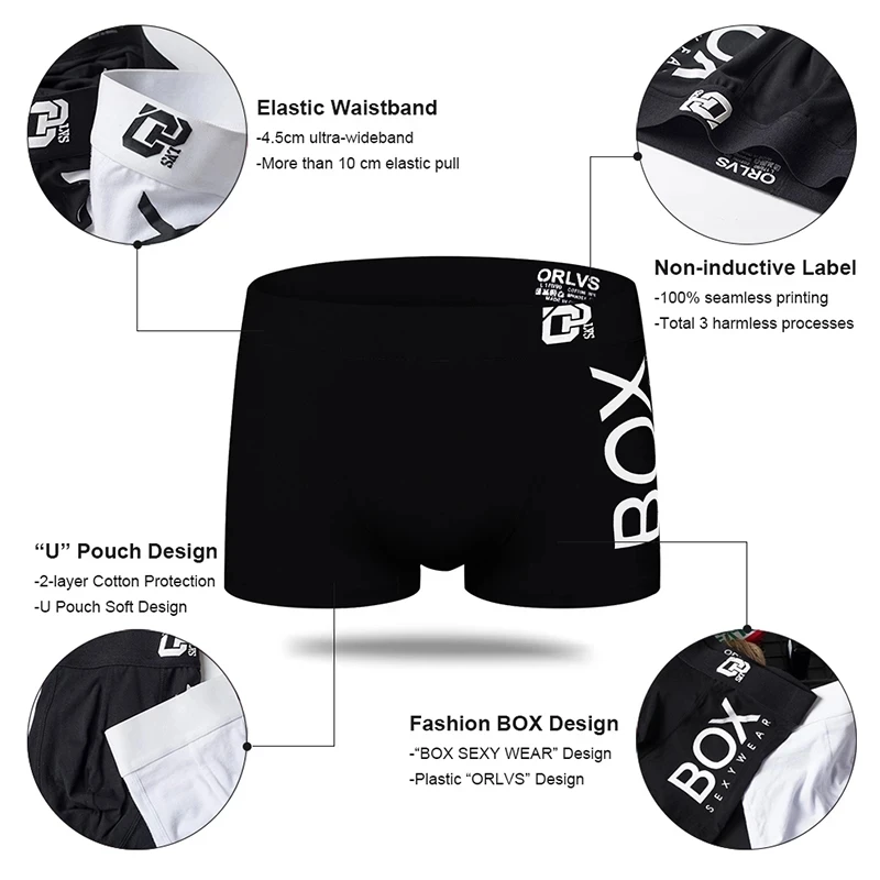 ORLVS – Boxer en coton pour homme, sous-vêtement Sexy, confortable et doux, caleçon masculin, OR212