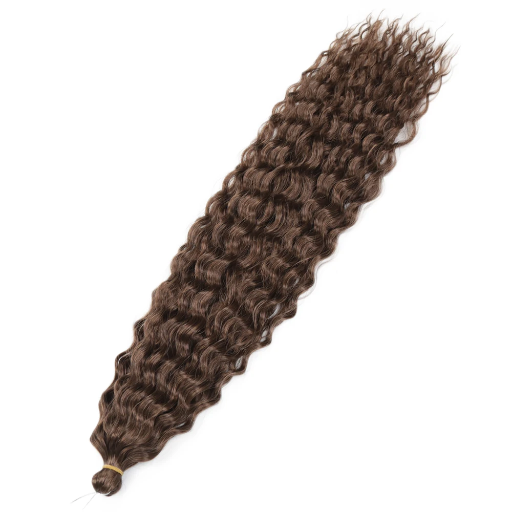 Water Wave Braiding Hair Ariel Curl Ocean Wave Synthetic Crochet Hair Red Pink Omber Smooth Wavy Hair Extension Alibaby image 3