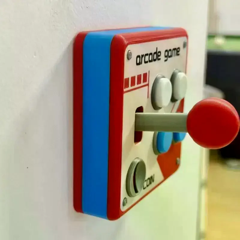 /PFU/Arcade Game Joystick Wall Light Switch Panel 80s Vintage Decorative Wall Plate Cover for Game Room Bedroom Retro