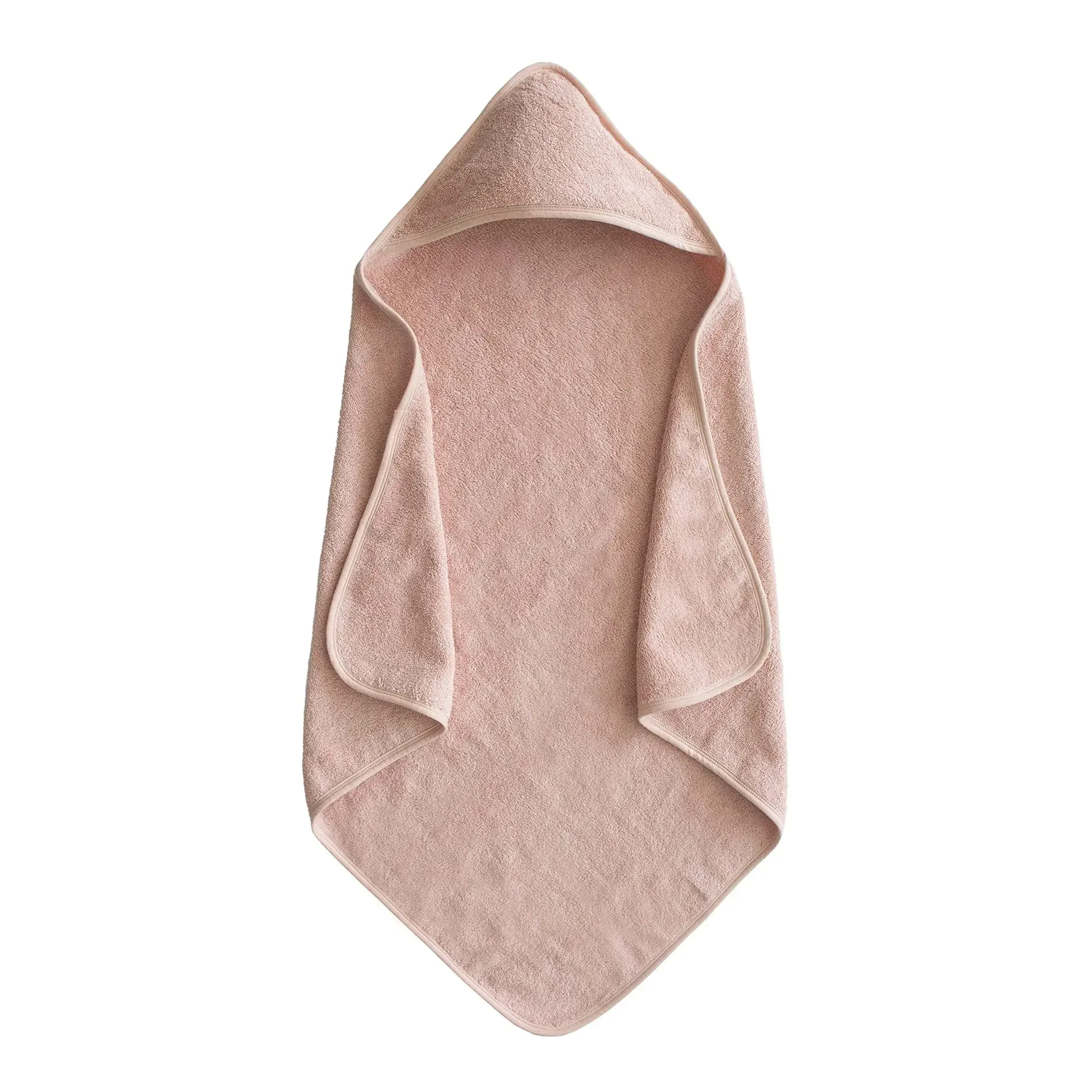 Custom Off-stock Cotton Terry Fabric Solid Color Baby Hooded Bath Towel Kids Bathrobe 90*90cm