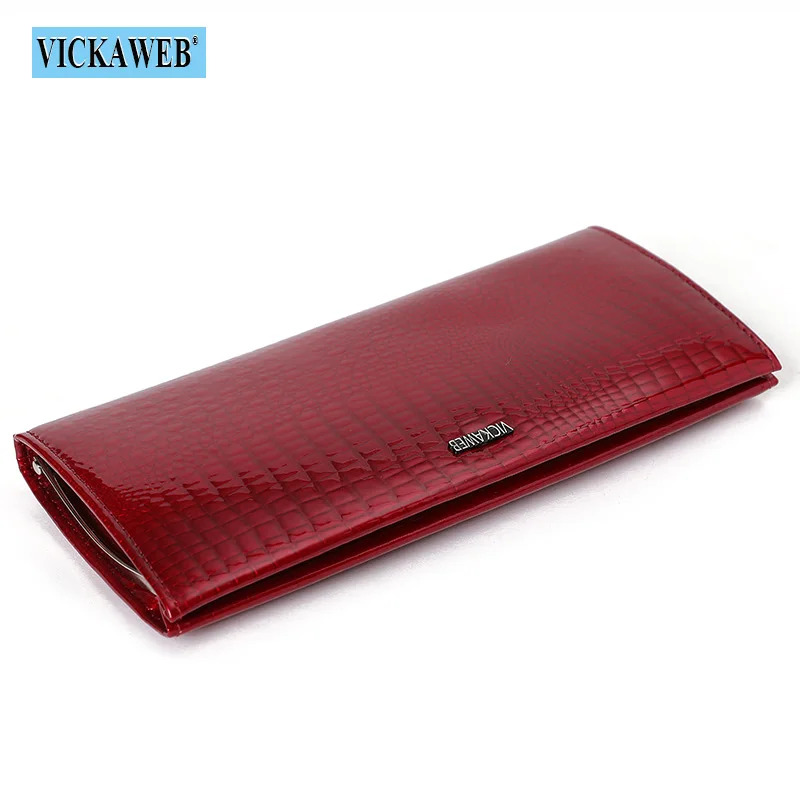 Free Gift Big Hasp Wallet Women Genuine Leather Ladies Solid Long Fashion Female Purses Card Hold Alligator Woman Money Bag 823