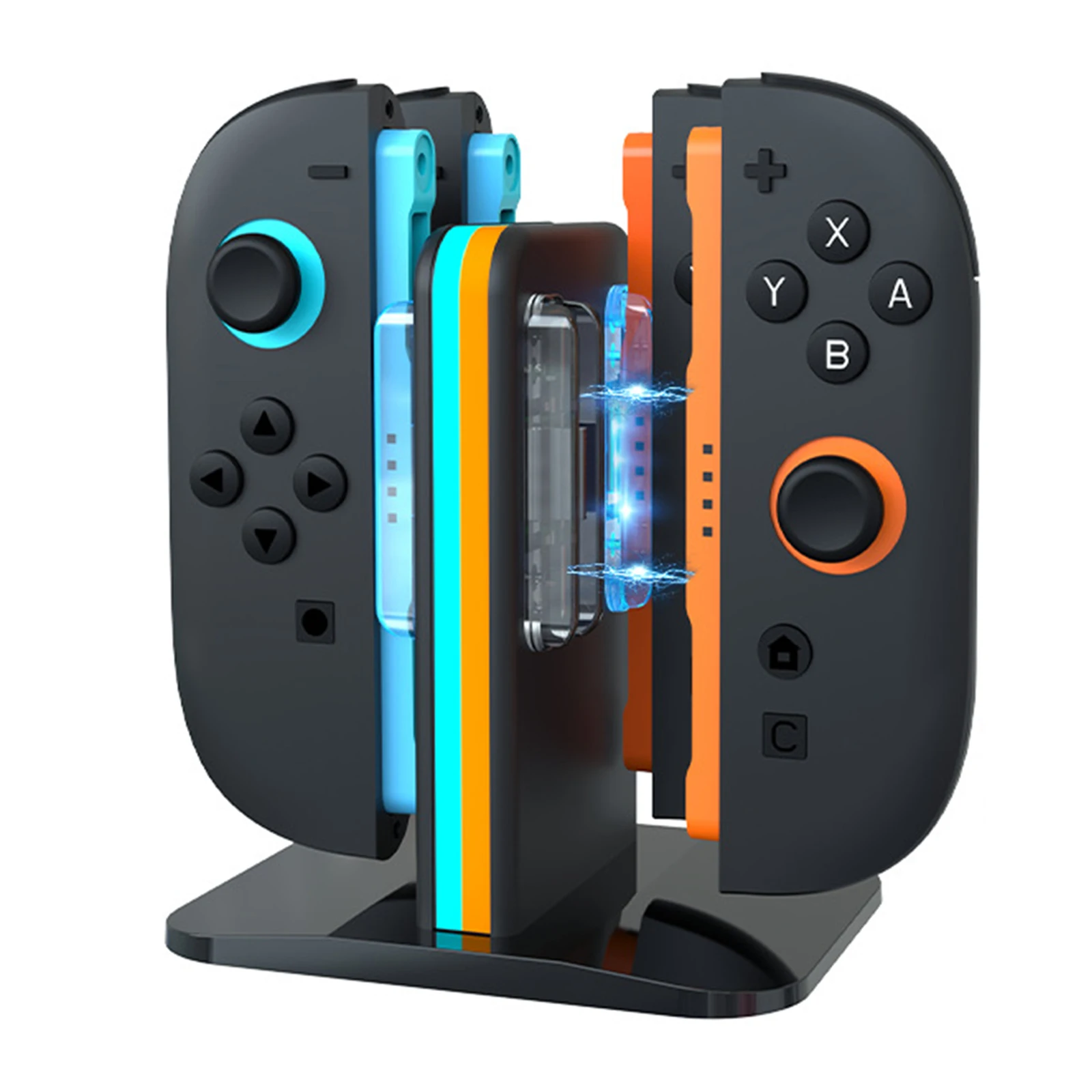 

Магнитная зарядная станция 4-в-1 для Switch 2, подставка для контроллера Joy-con, док-станция для быстрой зарядки, зарядная станция контроллера для Switch 2