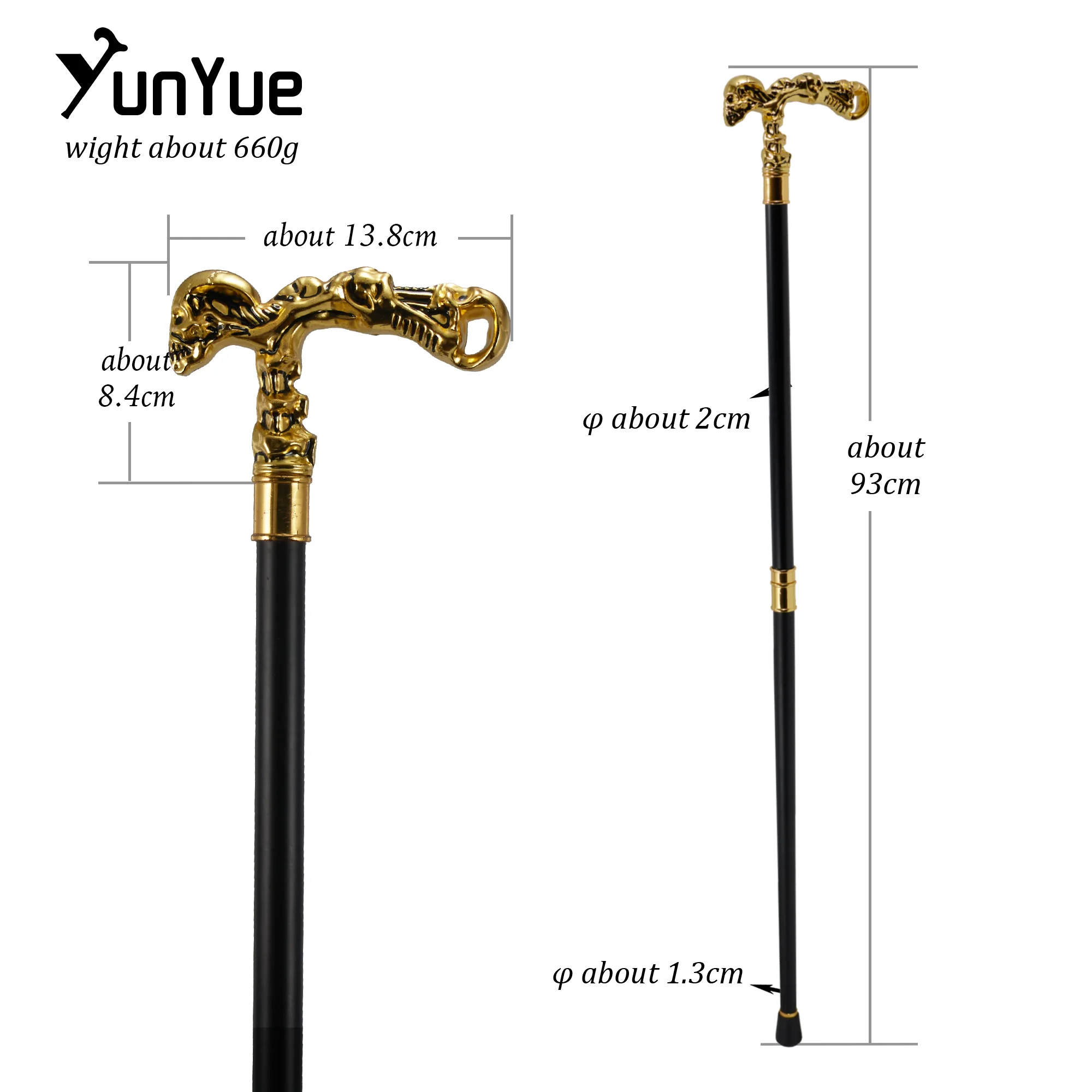 الذهب الجمجمة Steampunk عصا للمشي السادة موضة ديكور عصا للمشي تأثيري القوطية خمر حفلة عصا للمشي 93 سنتيمتر