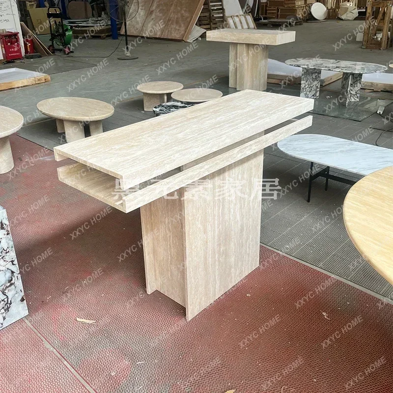 XX light luxury entrance table, foyer entrance corridor yellow cave stone entrance table creative partition end view tabl