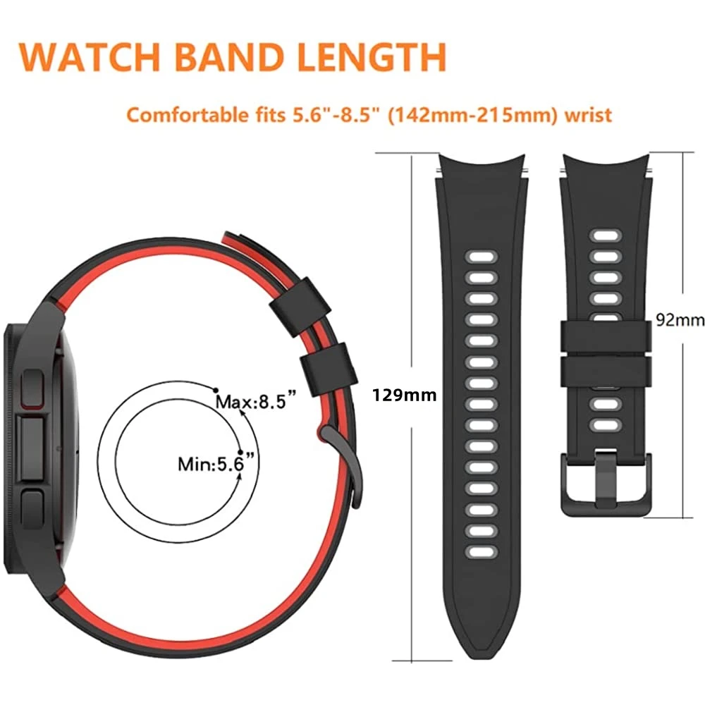 20mm watch Band For Samsung Galaxy Watch 4 classic 42mm 46mm Silicone Sports Bracelet Galaxy Watch 4 5 40 44mm 5 pro 45mm Strap