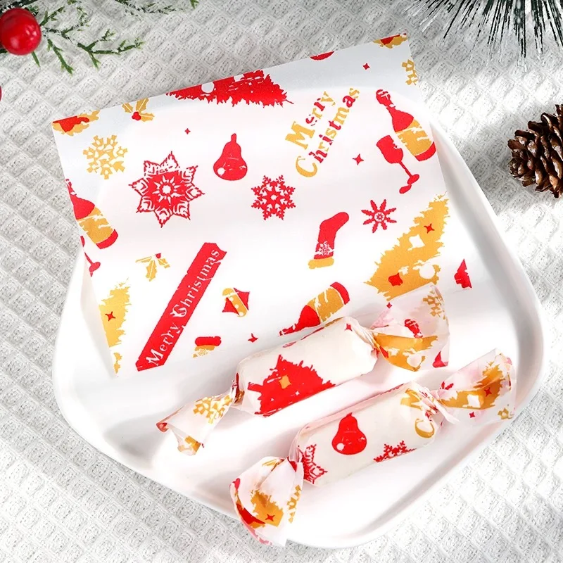 

Christmas Candy Packaging Wax Paper Twisting Grease Proof Toffee Candy Sugar Wrapping Paper