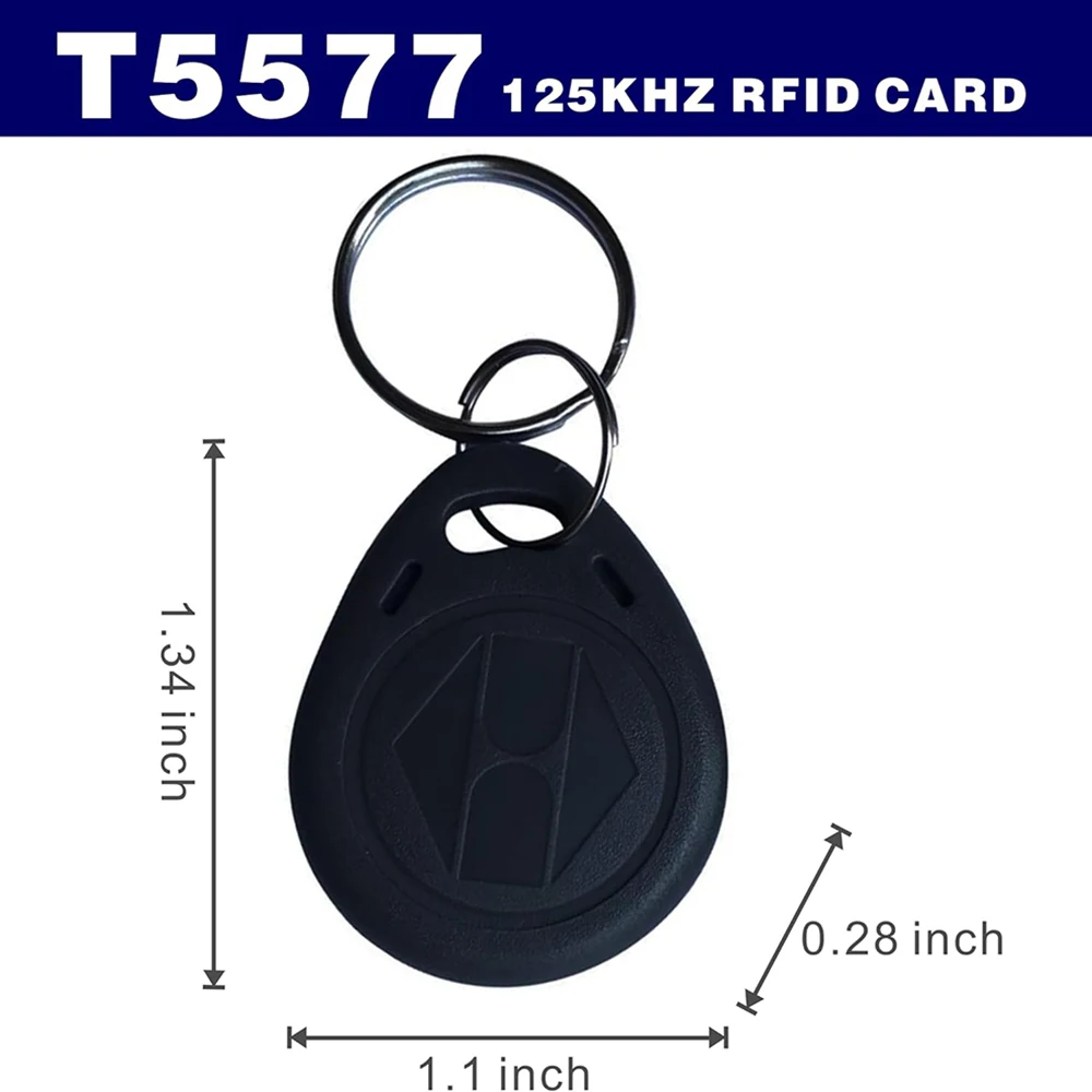Può scrivere 125kHz RFID portachiavi prossimità ID HID e AWID tag token card riscrivibile T5577 tag vuoto nero universale