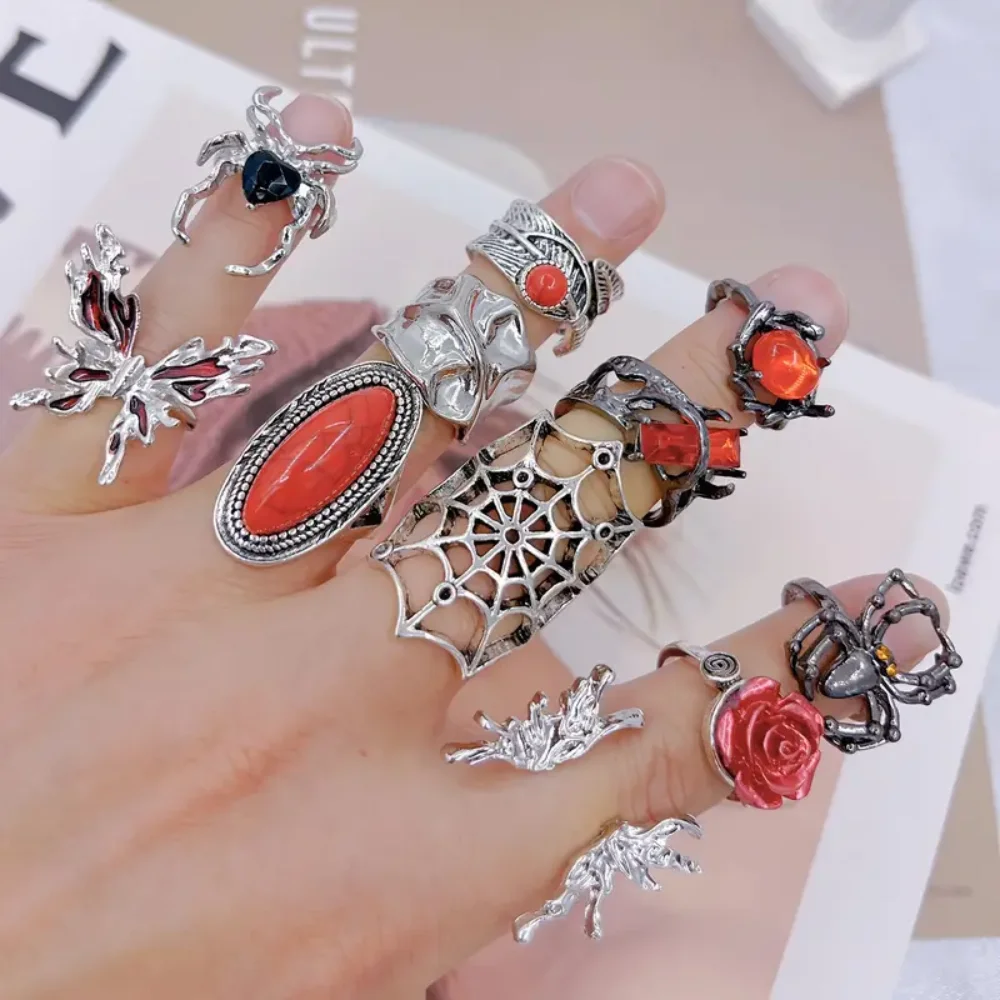 10/20/30Pieces Vintage Punk Sp - Gothic Skull Ring review and price