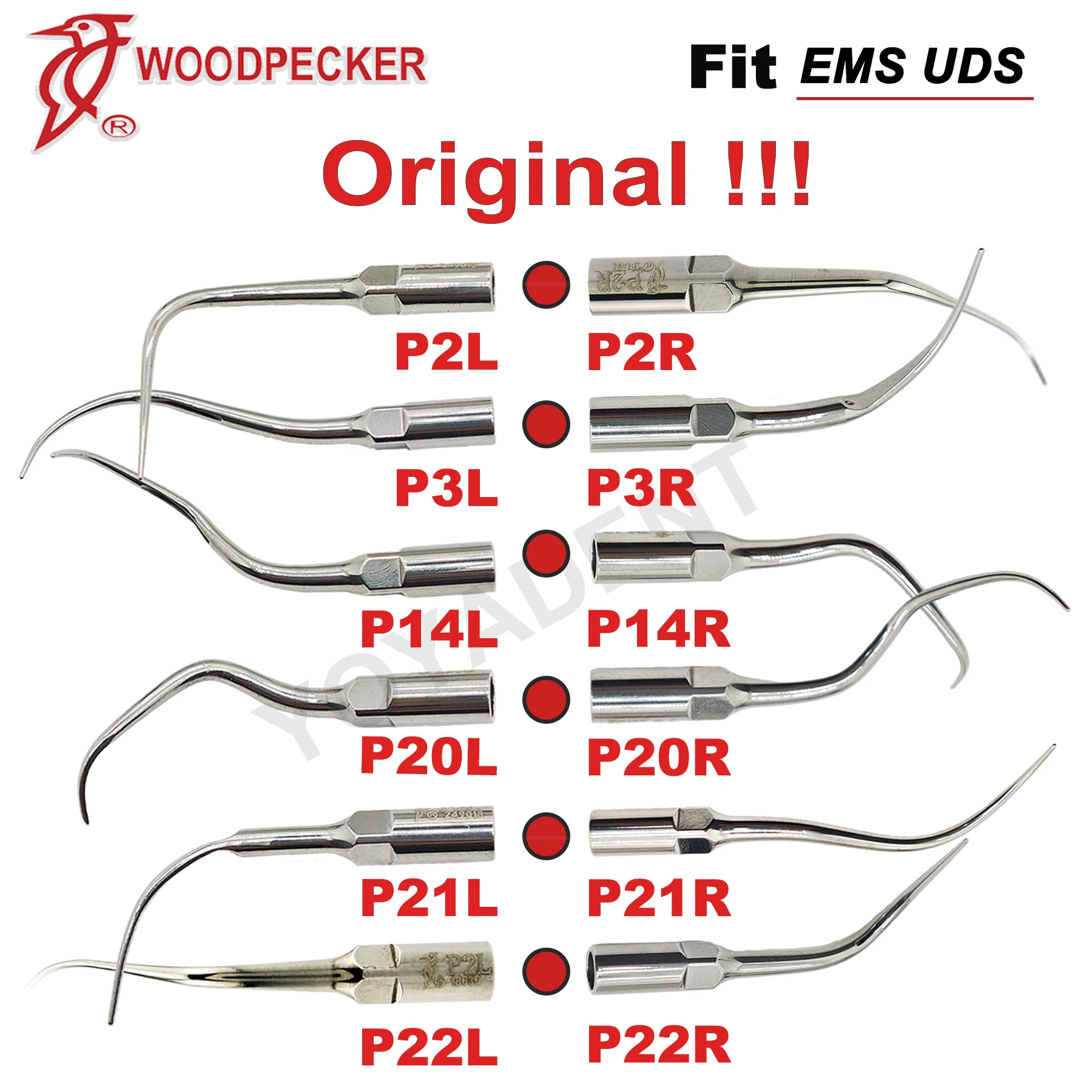 Woodpecker Dental Ultrasonic Scaling Tips Fit EMS UDS Scaler Handpiece Periodontics Tip Dentistry Accessories P2L