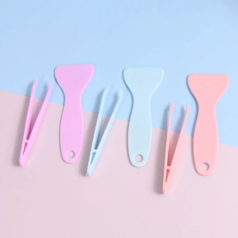 Hot Pink Hand Ledger Selling Small Shovels Plastic Popular Small Scraper Release Shovel Tweezers Set Car Beauty Scraper