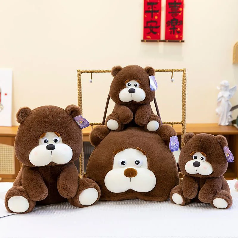 Cute Brown Bear Plush Toy Plush Shoulder Bag Set Soft Fluffy Cartoon Bear Stuffed Animal Kawaii Bear Plushie Doll and Tote Bag