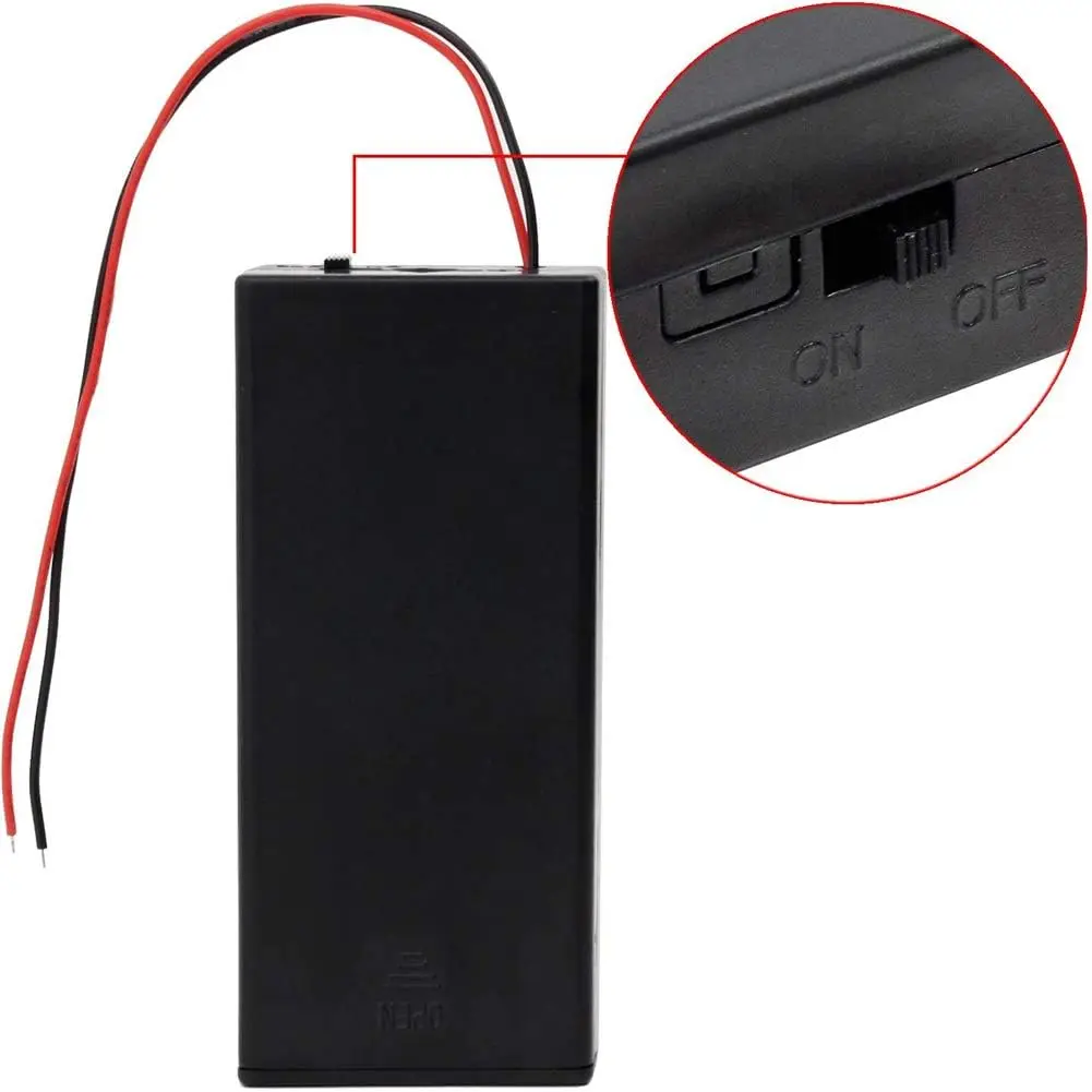 5pcs 18650 Battery Storage Case 2 Slots X 3.7V for 2x18650 Batteries Holder Box Container with ON/Off Switch 2 Slots with Switc
