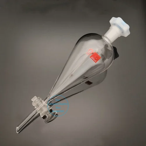Imagen 2 del producto Embudo separador cónico en forma de pera, 1 piezas, 30ml a 1000ml, con pistón de vidrio molido, cristalería de laboratorio