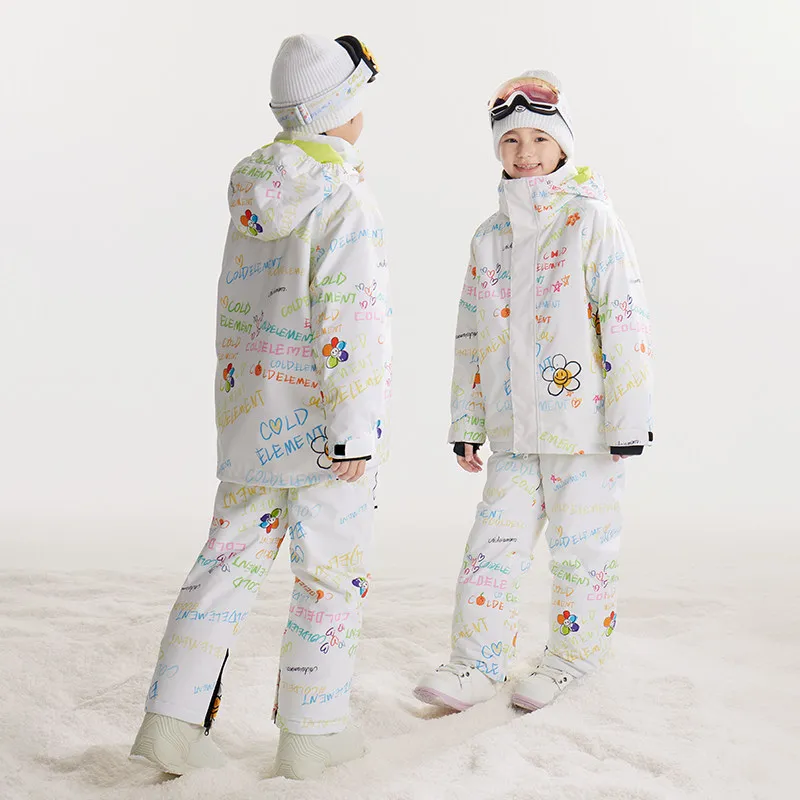 Girls Ski Suit Straps Ski Pants Winter Middle and Older Children Outdoor Children's Ski Suit Boys