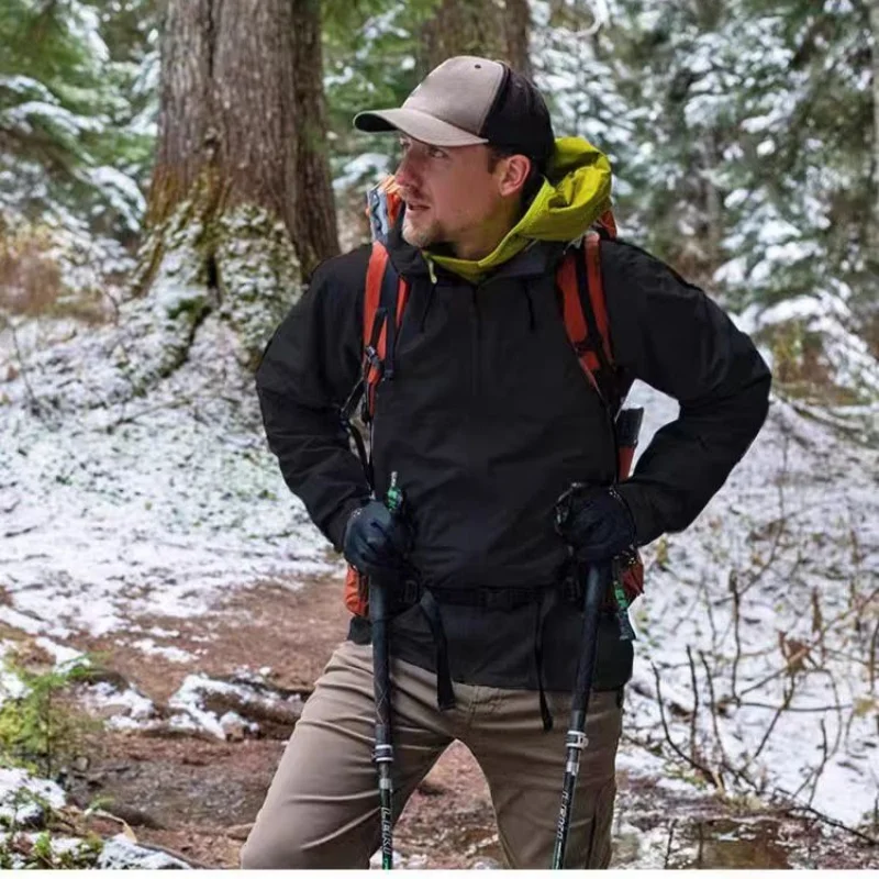 

EiAO Jacket Badass Couple's Workwear Softshell Windproof Waterproof Loose Fit Outdoor Coat for Hiking Fishing Camping Streetwear