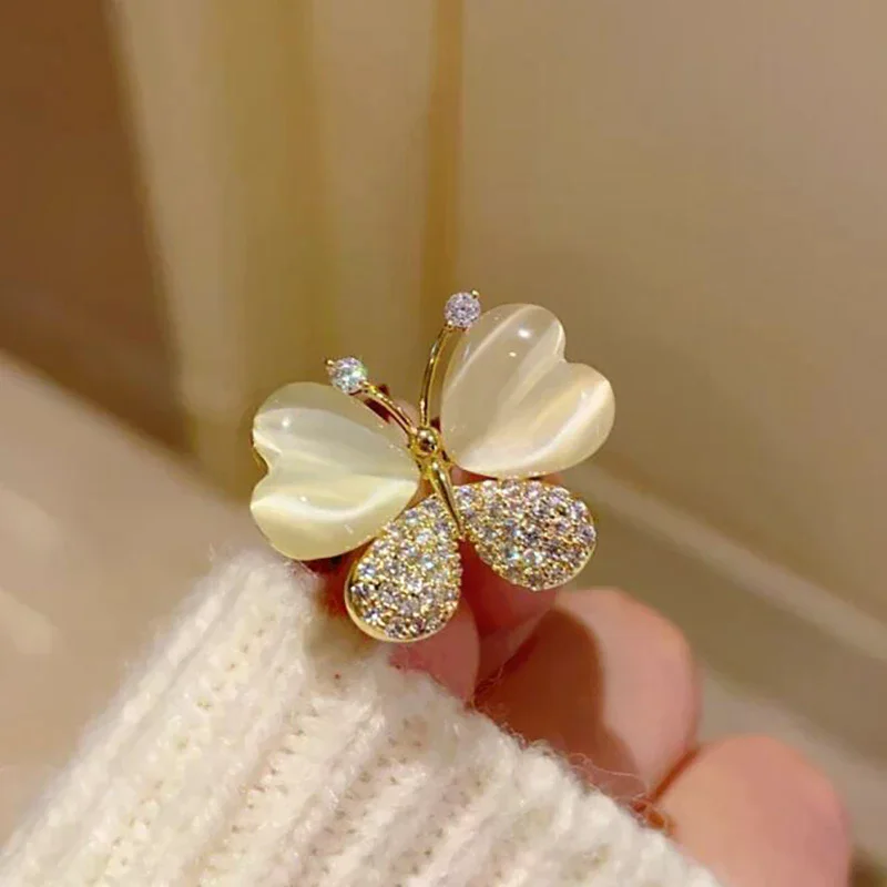 Sweet Butterfly Brooches For Women Small Fresh Exquisite Flash Drill  Brooch Lapel Pins Badge Jewelry Clothing Accessories