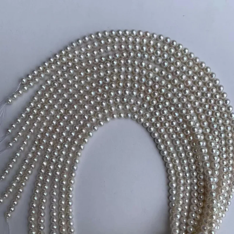 Naturalna słodkowodna mocna lekka mikro wada perła 6-7mm rozproszone koraliki półprodukty naszyjnik bransoletka