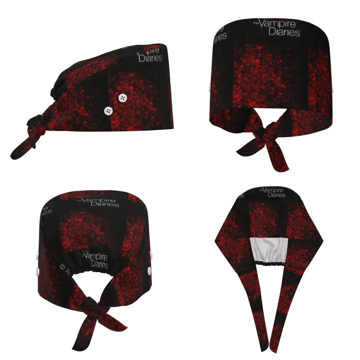The Vampire Diaries Damon Salvatore Scrub Hat Doctor Working Surgical Cap Men Women Adjustable Nursing Caps for Dentist