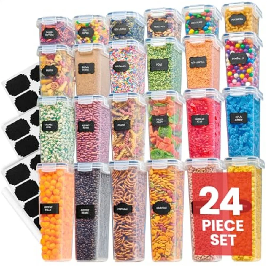 

Airtight Food Storage Containers Set Air Tight Pantry Storage Containers with Lids Pasta Flour Sugar Cereal Containers Storage
