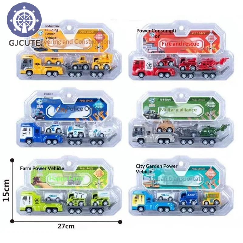 

Children Engineering Fire Truck Model Toy Set Plastic Pull Back Car Toys Educational Construction Vehicle Birthday Gift