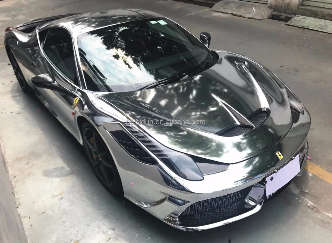 Colorful Electroplate Silver CHROME SILVER Wrap Viny Roll for Complete Car Foil Stickers Custom Automotive Cover Decal