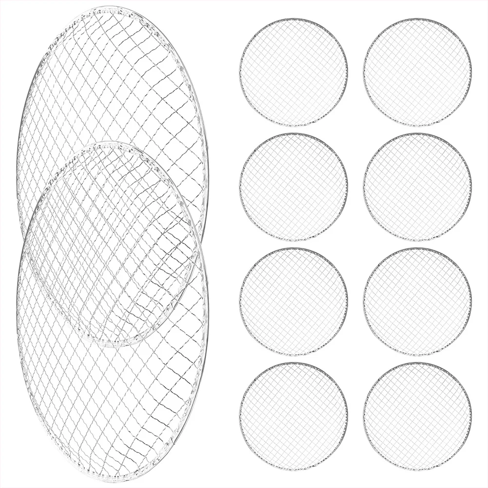 

10 Pcs Mesh Grill Cooking Grate BBQ Tray Outdoor Barbecue Accessory Mesh Fire Pit Grill Grate Over Fire Pit Grilling Mat