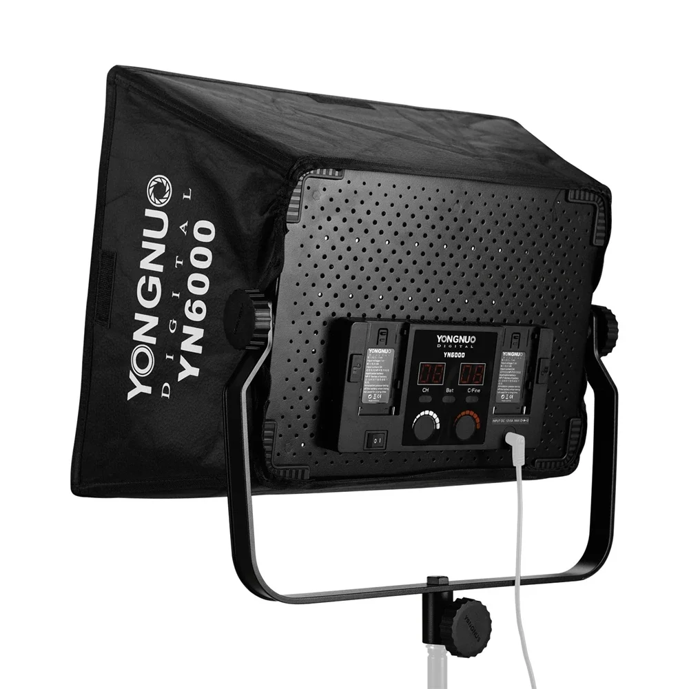 2026 Yongnuo YN6000 Bi-Color LED Panel 3200-5600K With Soft Box & Bracket 600 Light