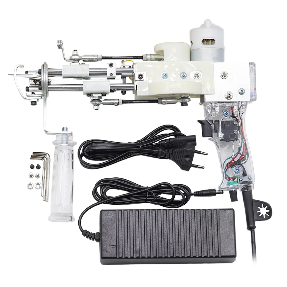 2 In 1electric needle tufting gun, tufting gun, double material silent gear, white steel scissors, carpet weaving gun