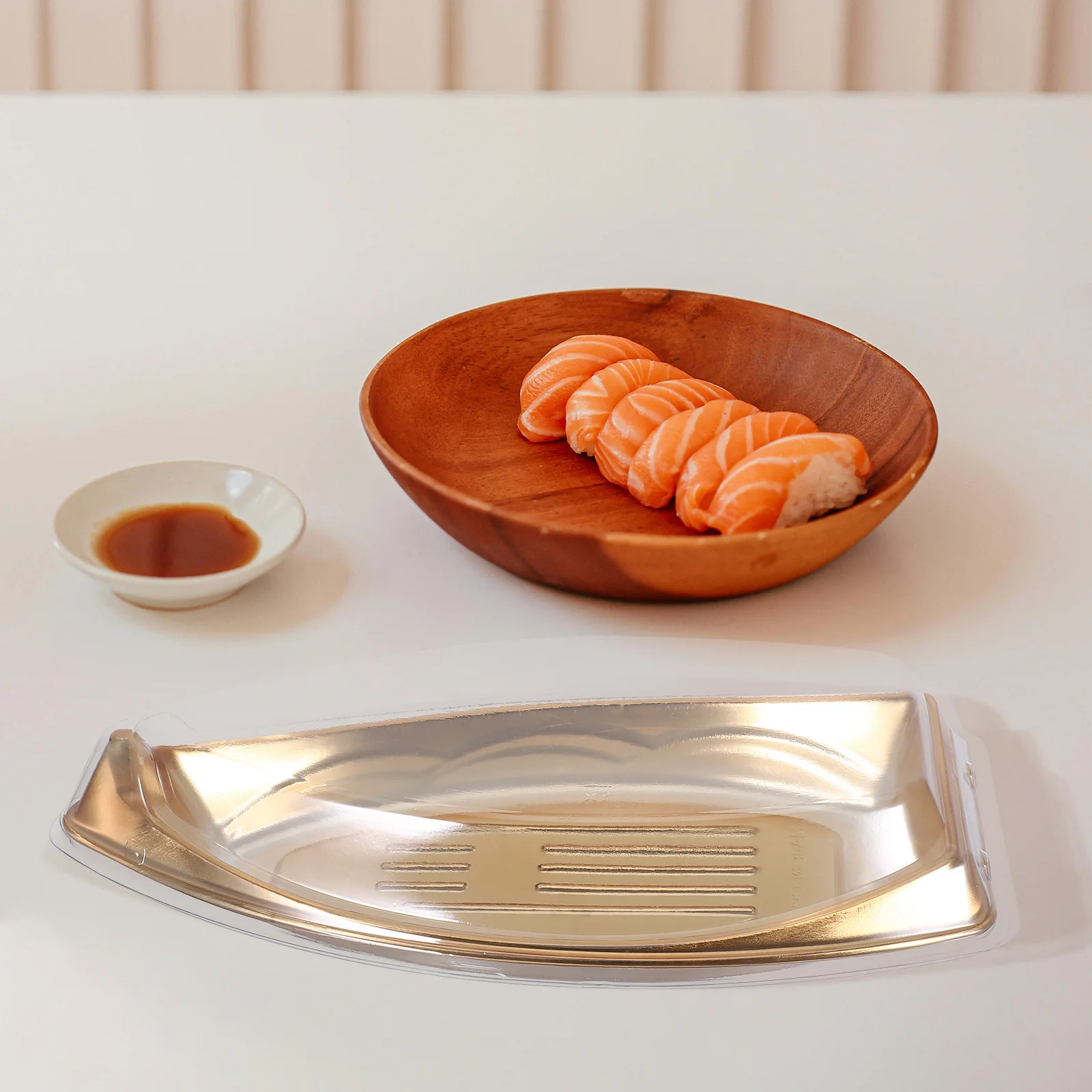 

10 шт., упаковочная коробка для суши, японская лодка для сашими, контейнеры на вынос, пластиковые тарелки для суши-лодок, кейтеринг, вечеринка, хранение продуктов питания