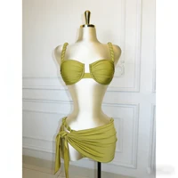 Sexy Braid Bikini with Skirt Brazilian Bikini Set Female Underwire Swimwear Women Halter Swimsuit Bathing Suit Biquini 2