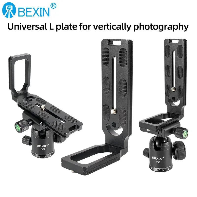 BEXIN MPU-120L Universal Camera L Bracket Shot Quick Release L Plate Swiss Vertical Video Compatible Nikon Canon Sony Fuji