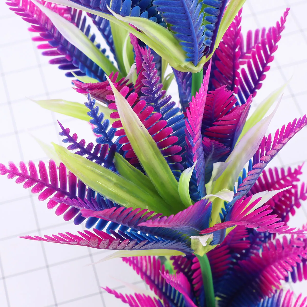 

Artificial Purple Blue Coconut Palm Aquarium Plant Decoration Fish Tank Ornament Realistic Durable Safe for Fresh Salt Water