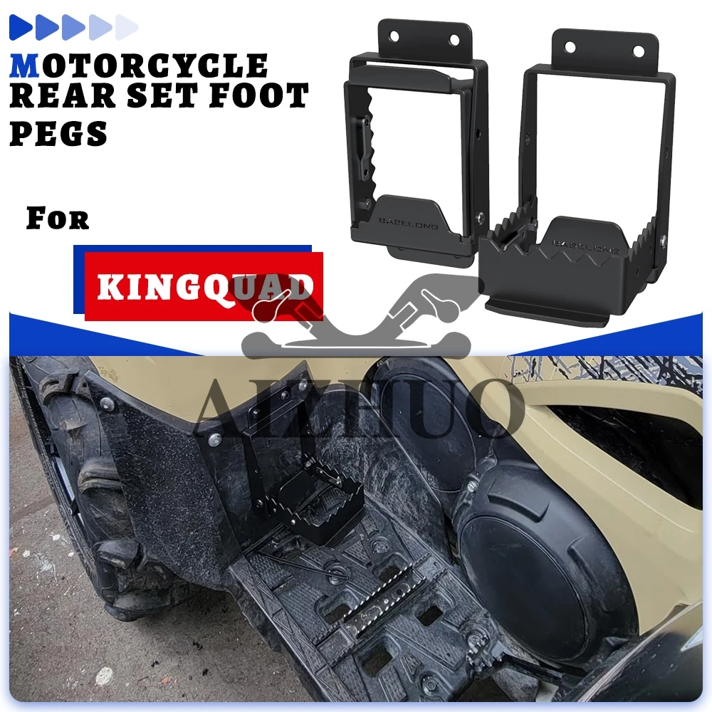 

New For Suzuki KingQuad 400/500/750 2000-2025 2026 2024 2023 2010 2021 2020 Rear set foot pegs Motorcycles Accessories Para