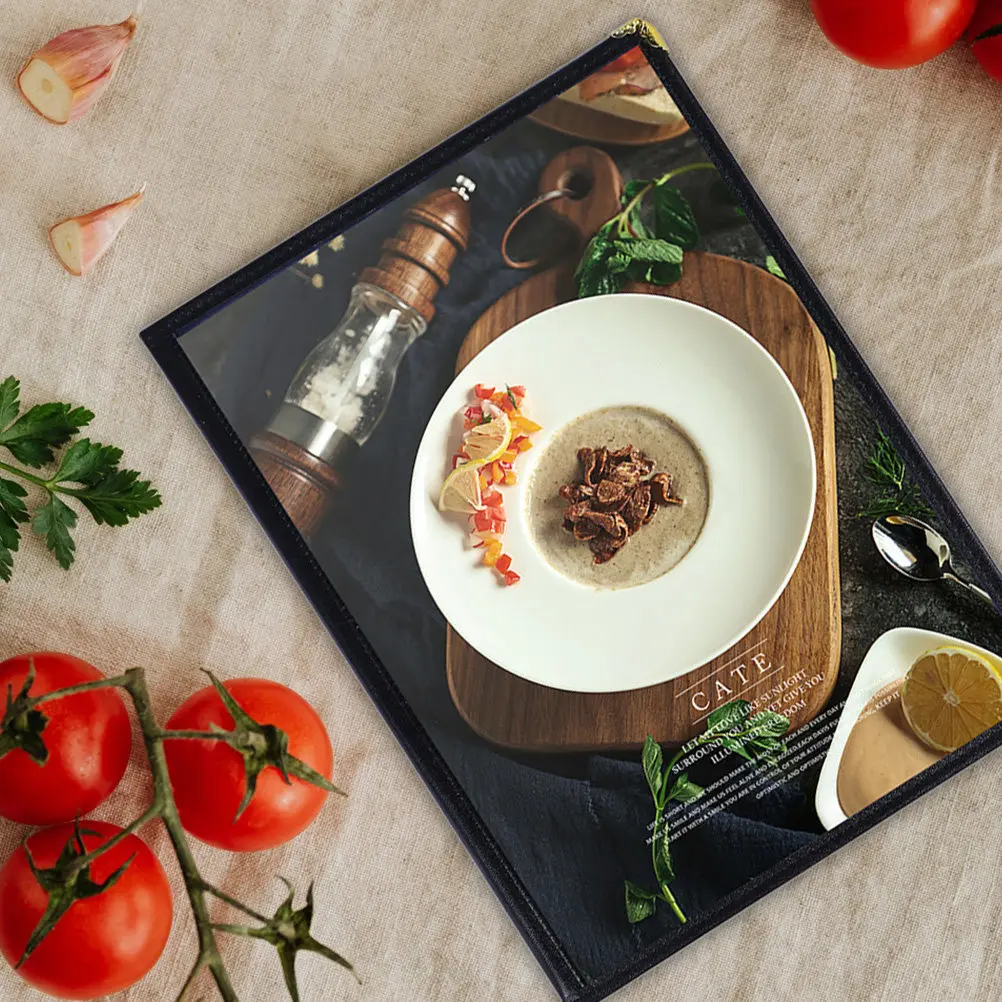 Ensemble de couvertures de menu en PVC transparent – Porte-menu A4 double face imperméable pour restaurants, cafés, bars, menus de vin et de cocktails