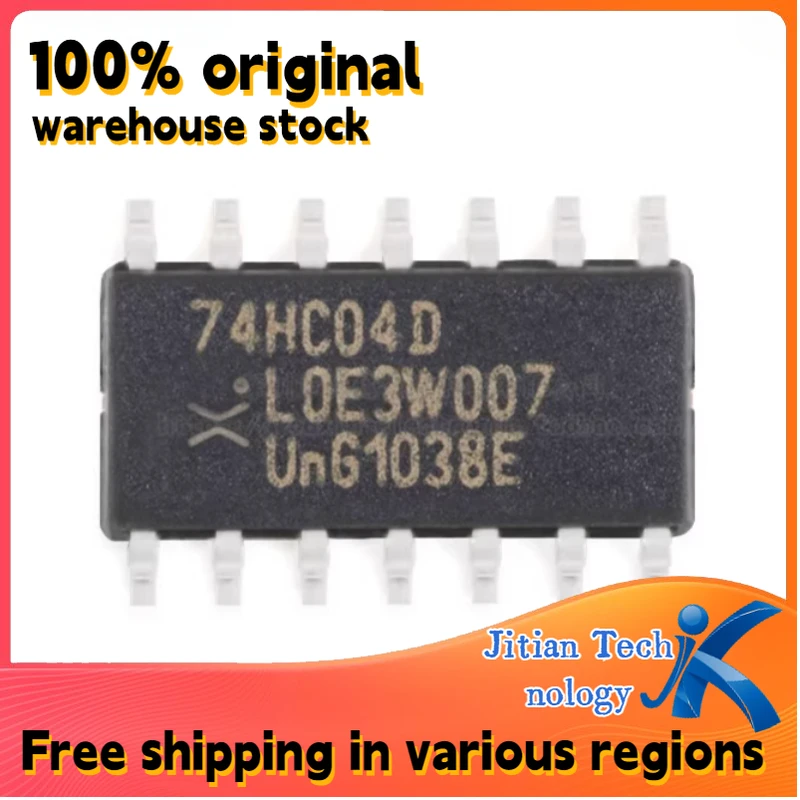 30PCS 100% New 74HC04D,653 logo 74HC04D SOIC-14 Logic chip Professional distribution