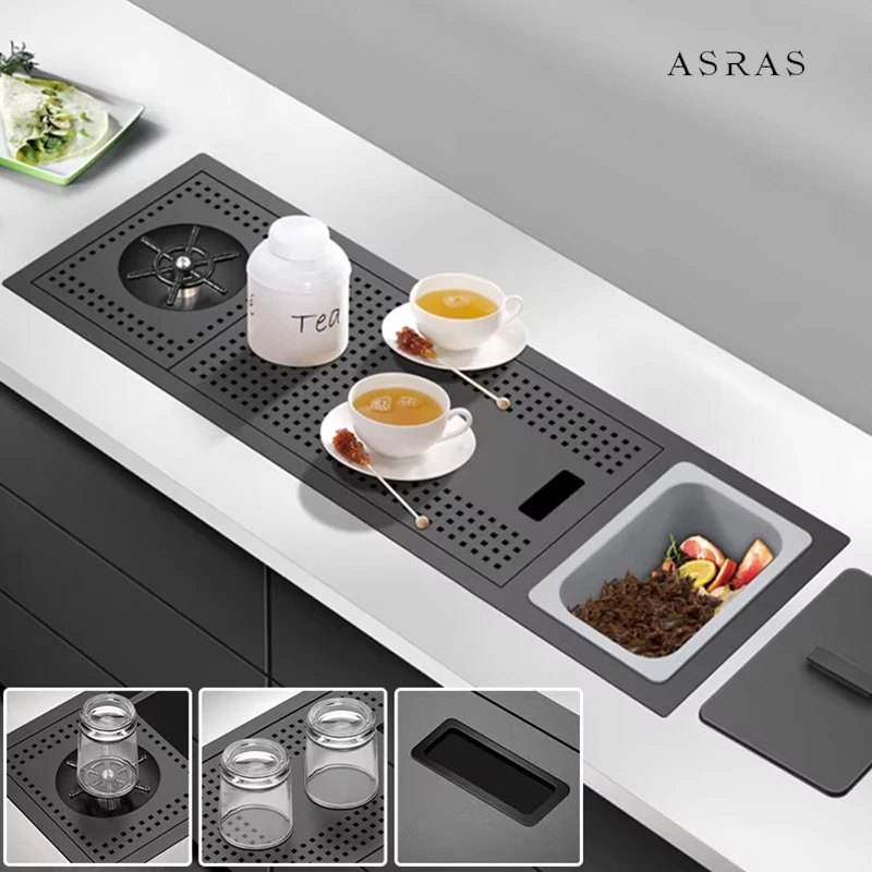 2022 New Nanometer Hidden Cup Rinser kitchen Sink SUS 304 Stainless Steel Handmade Cup Washer kitchen Sinks With Trash Can