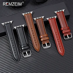 Genuine Leather Strap for Apple Watch 9 Ultra 49mm Series 9 8 7 45mm 41mm Man Woman Band for IWatch 6 5 4 Se 44 42mm Bracelet