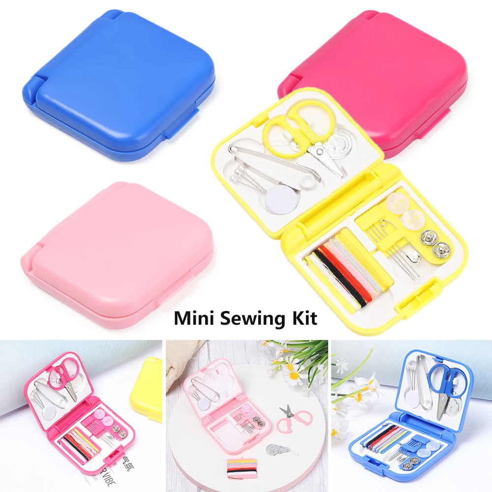 Reise-Nähknöpfe DIY-Werkzeug für Zuhause Mini-Nähset Aufbewahrungstaschen Nadeln Fäden Box-Organizer