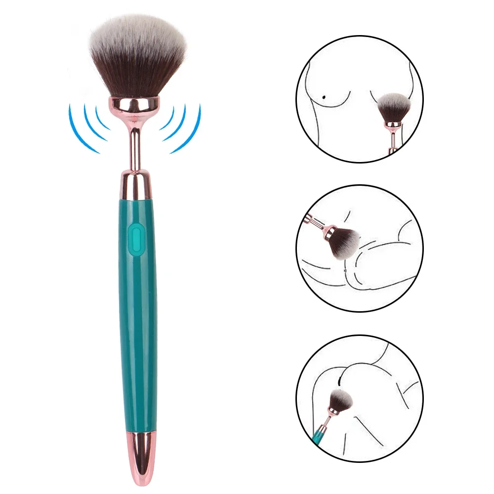 فرشاة للمكياج الهزاز G-بقعة الحلمة البظر محفز AV عصا سحرية المثيرة السفر ودية العلاقة الحميمة أدوات الجنس لعب للنساء