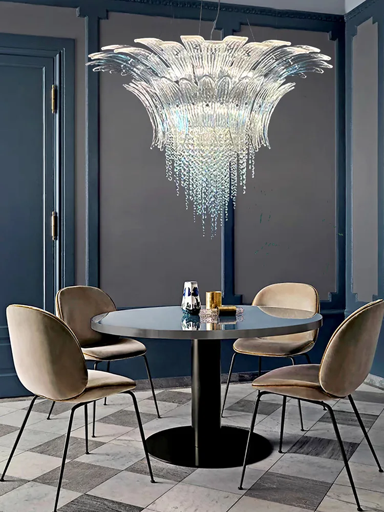 

French Vintage Cristal Creative Luxurious Hanging Chandeliers Lighting,Lustres Lamparas empty duplex building decoration Fixture