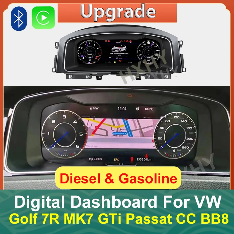 Auto Lcd Digitaal Cluster Virtuele Cockpit Speedmeter Dash Voor Vw Golf 7 R Golf7 Mk7 Gti Passat B8 Cc Scherm Instrumentenpaneel