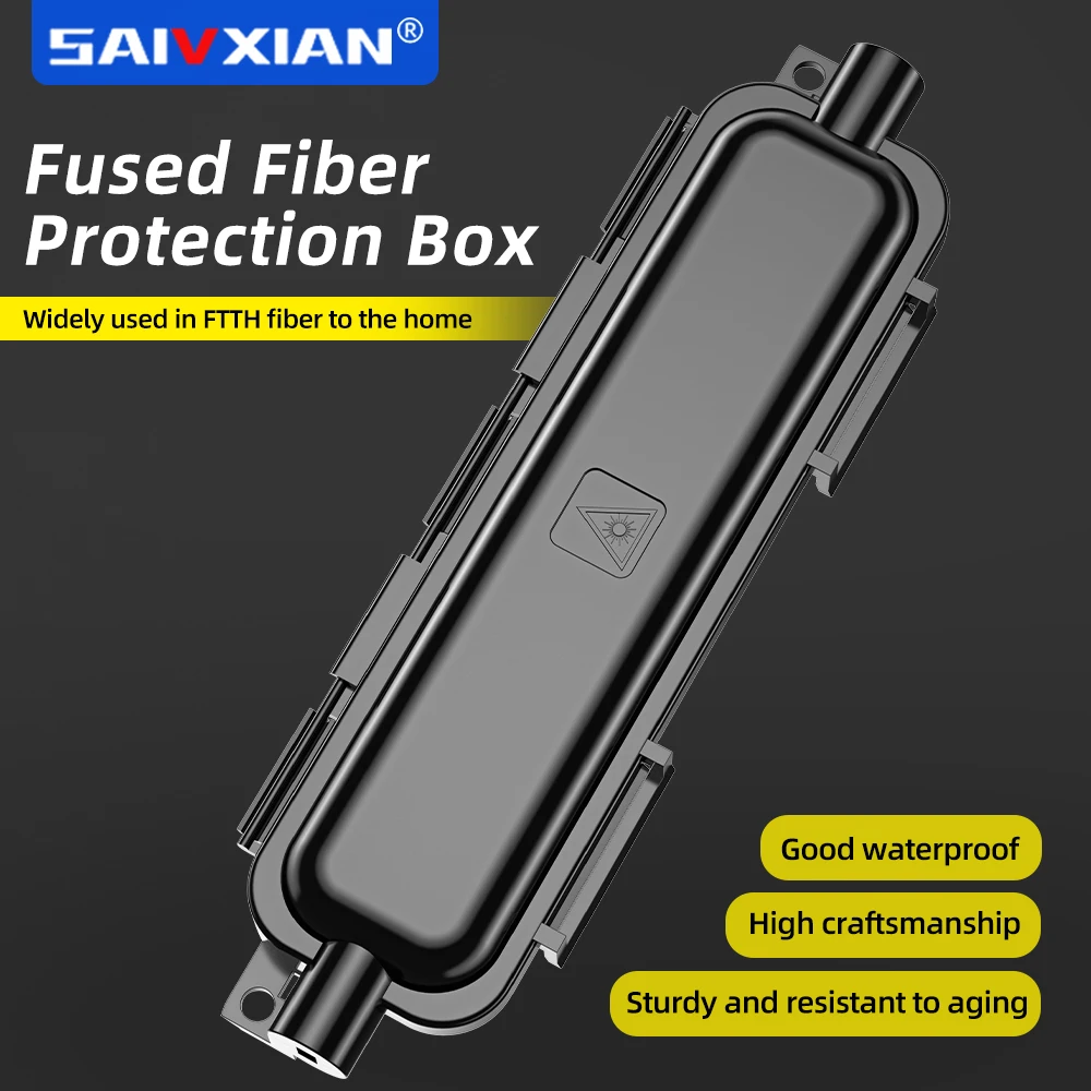 10/50pcs Drop Cable Rotection Box Optical Fiber Protection Box Heat Shrink Tubing to Protect Splice FTTH Type Waterproof Box