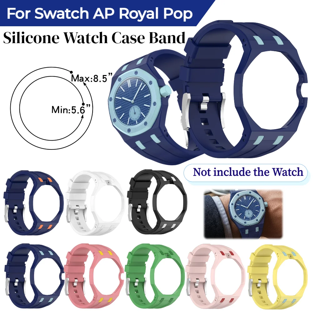 Modisches Silikon-Uhrenarmband für Swatch AP Royal Pop PC Gehäuse-Modifikationskit Armband-Gehäuse-Wechsler für Armbanduhren-Zubehör