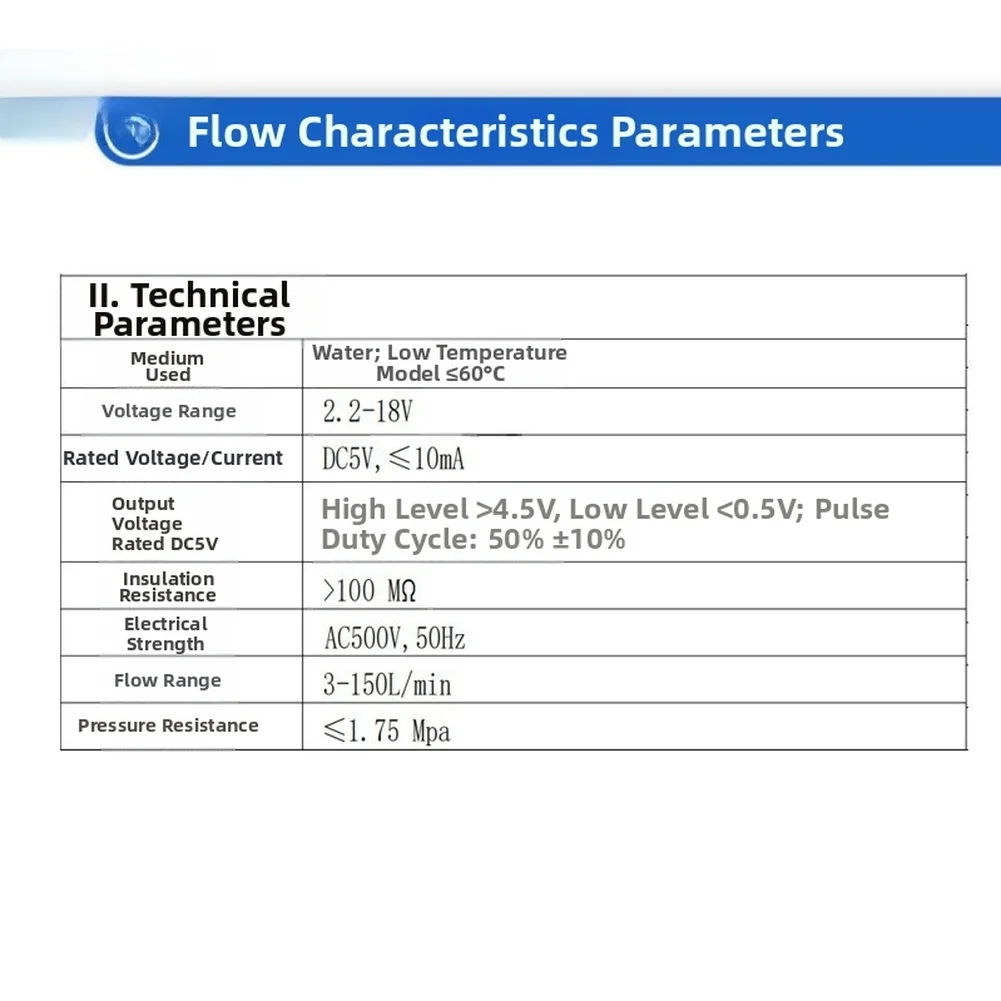 304 Stainless Steel Hall Effect Flow Sensor for Heat Pump Water Loop Flow Rate 9-150 L/min DC 3V 5V 12V 24V Input